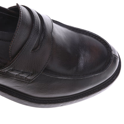 Mocassins en cuir brun foncé