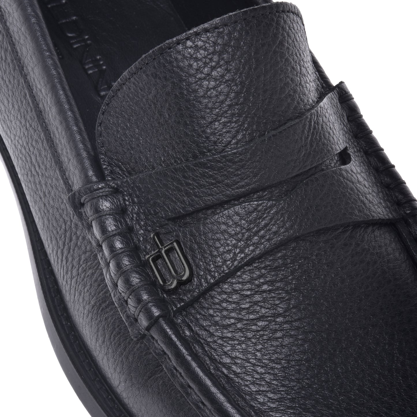 Mocassins noirs en cuir foulonné