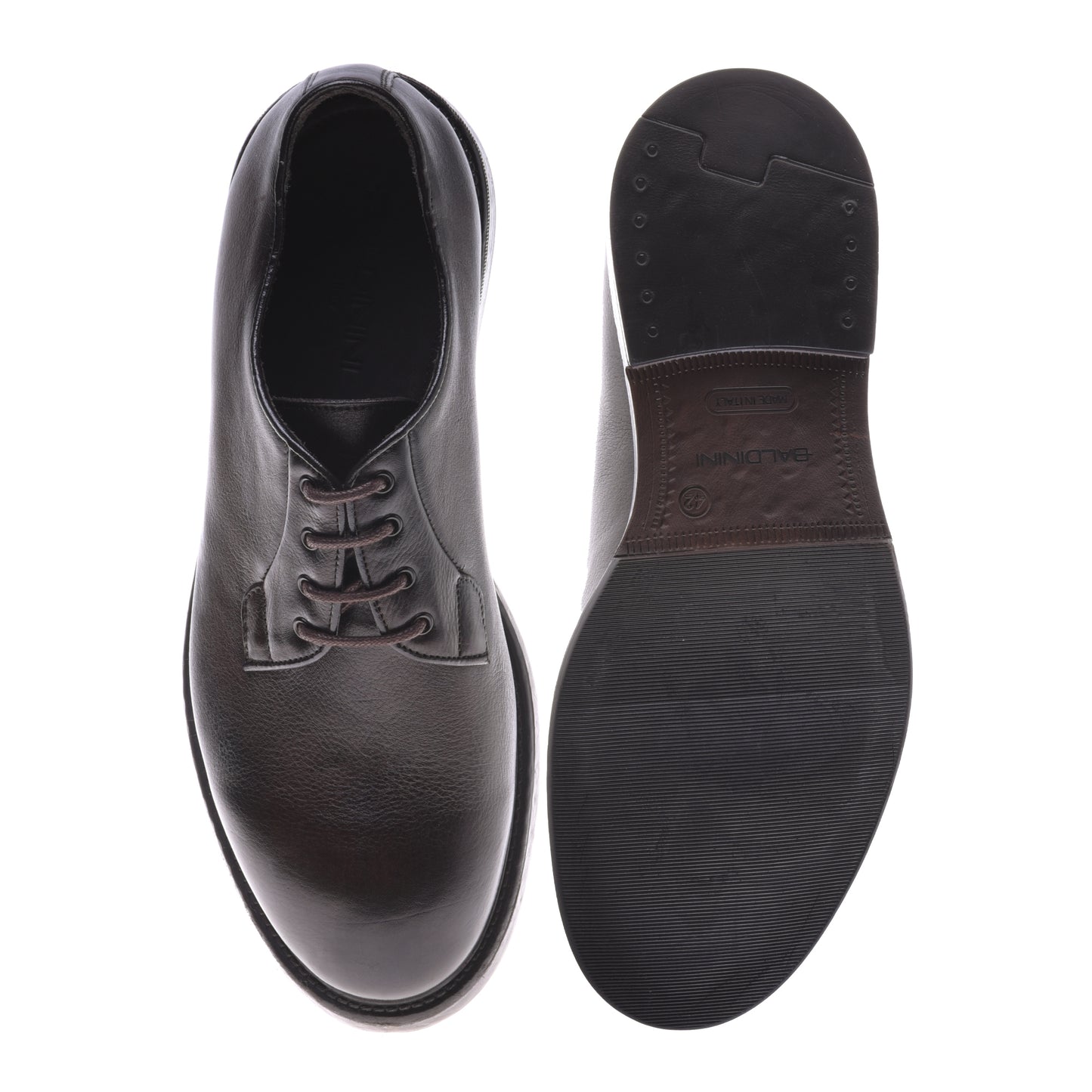 Derbies en cuir brun foncé