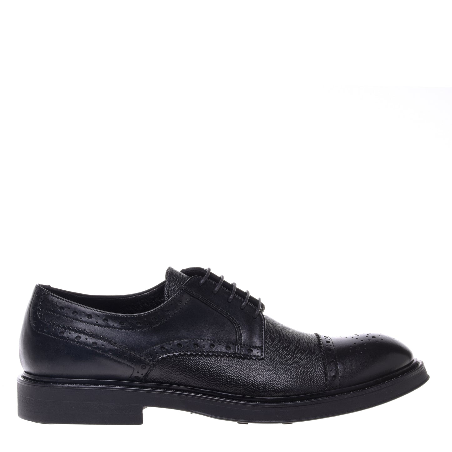 Derbies en cuir imprimé noir