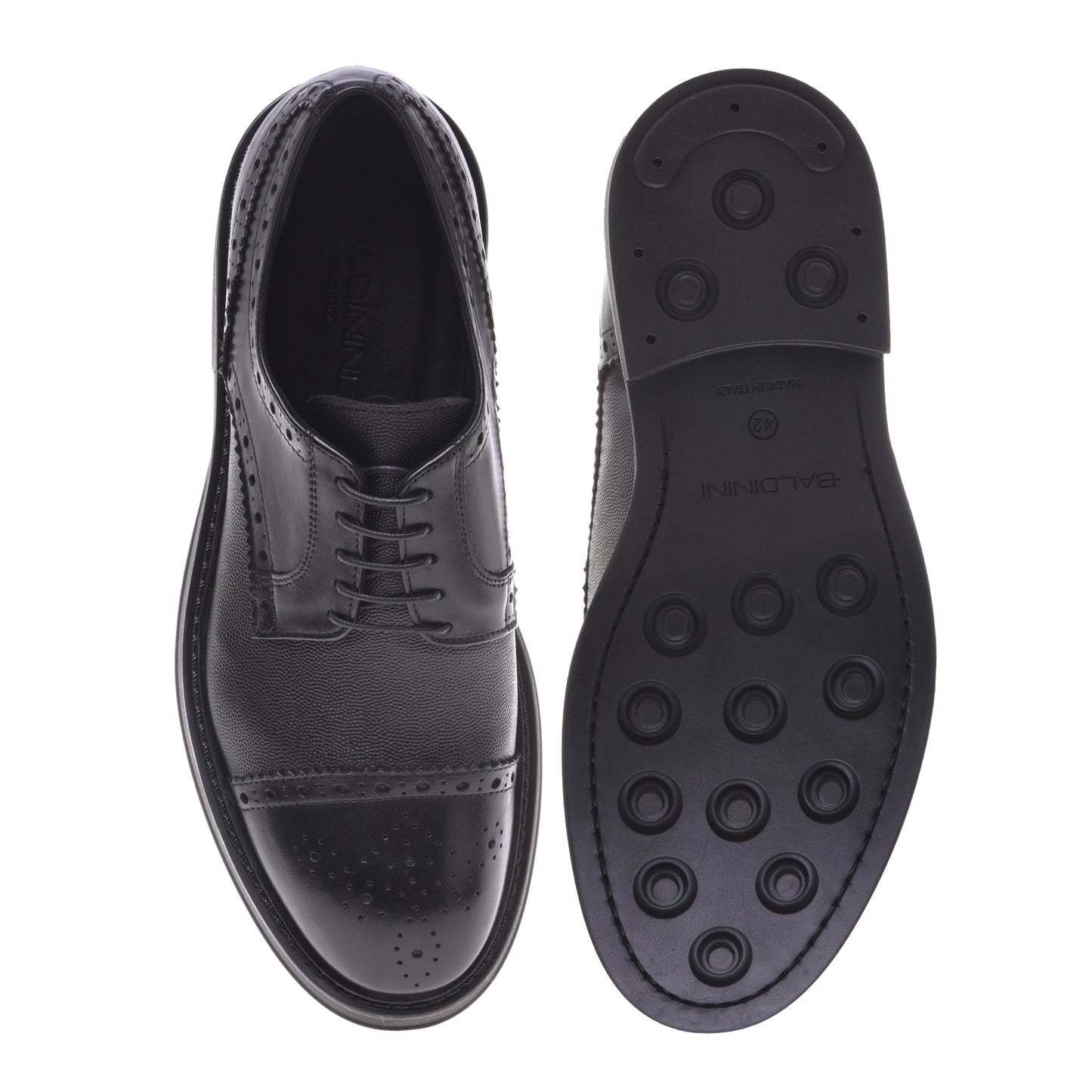 Derbies en cuir imprimé noir