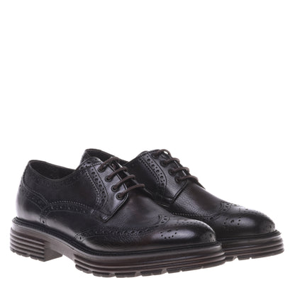 Derbies en cuir brun foncé