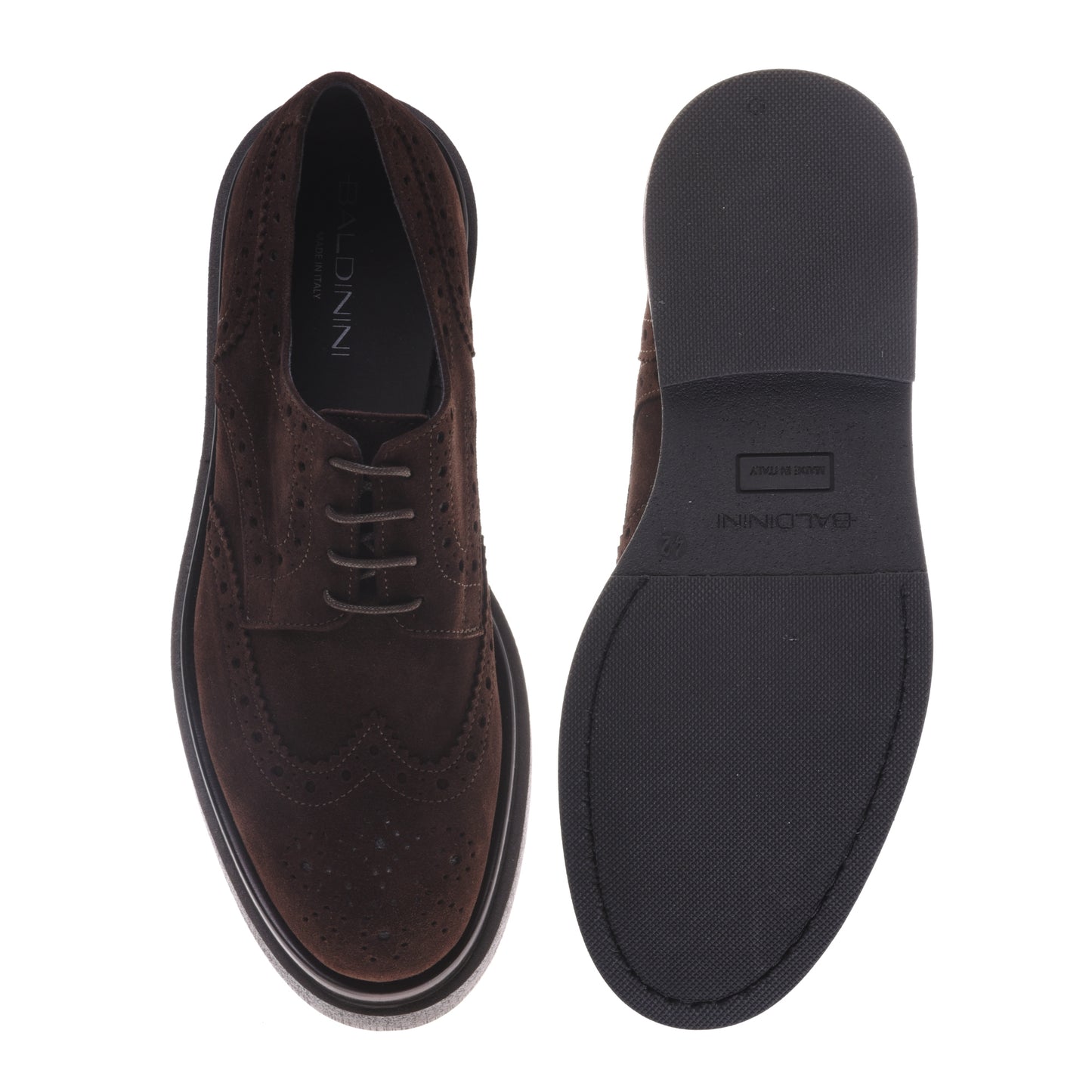 Derbies marron foncé en daim