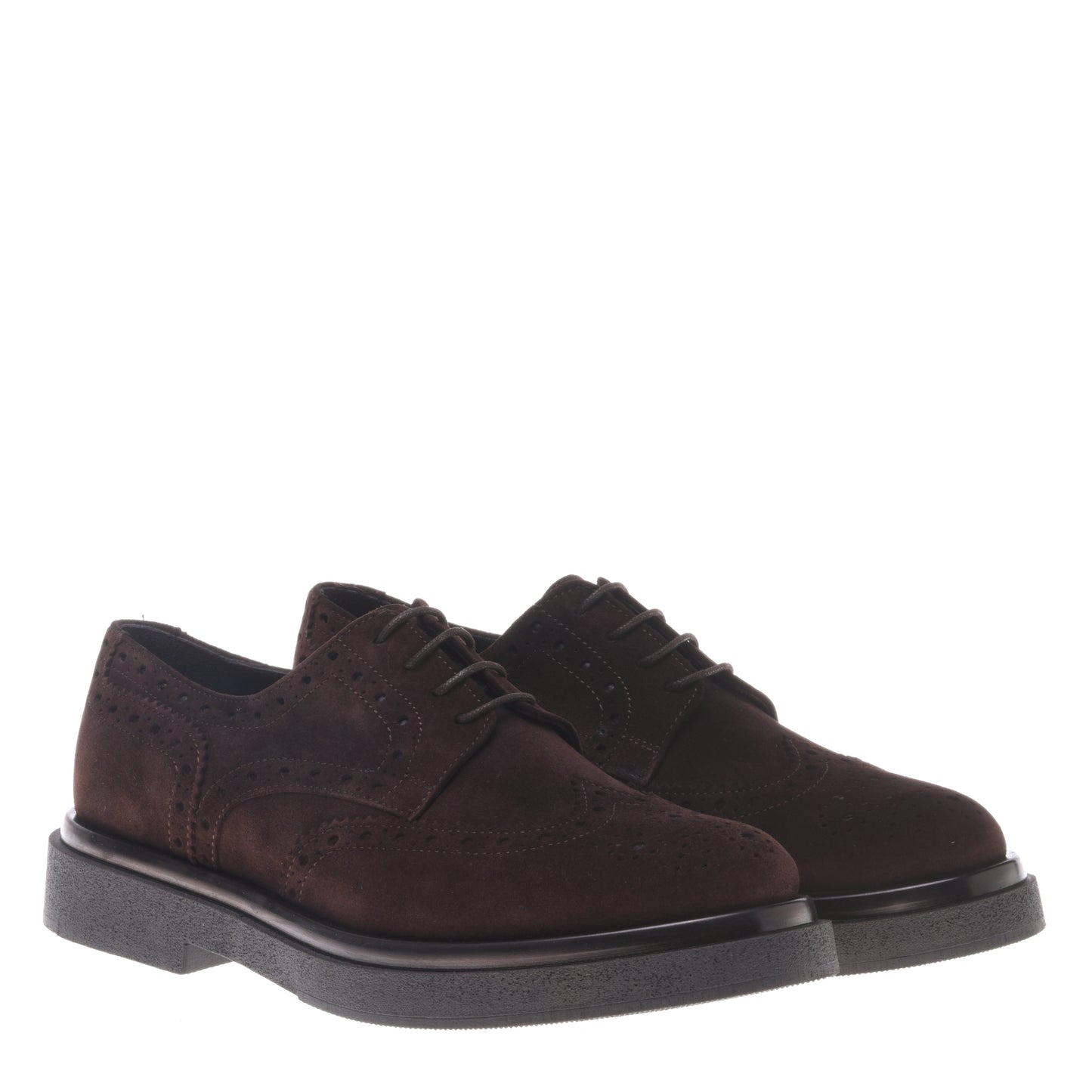 Derbies marron foncé en daim