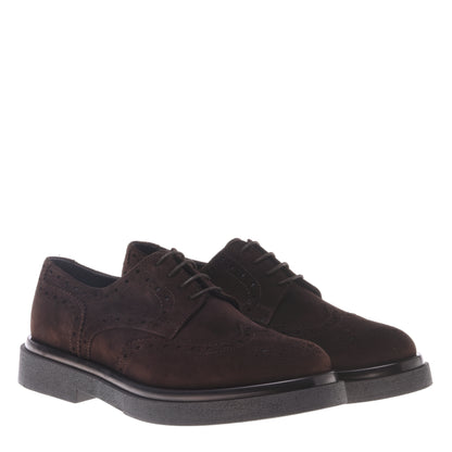 Derbies marron foncé en daim