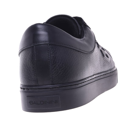 Sneakers noires en cuir foulonné