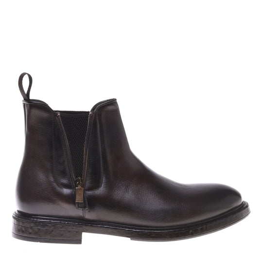 Bottines marron foncé en cuir