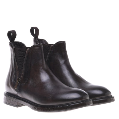 Bottines marron foncé en cuir