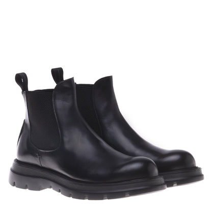 Bottines noires en cuir