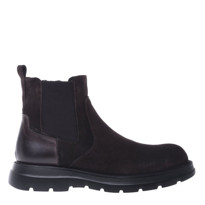 Bottines en daim marron foncé