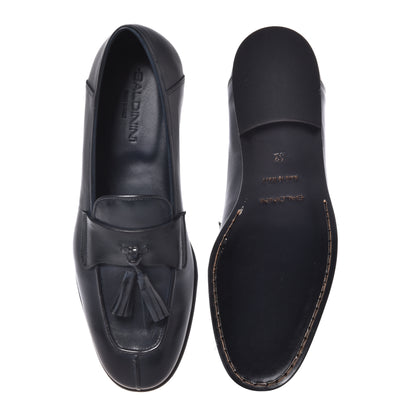 Blue leather moccasin