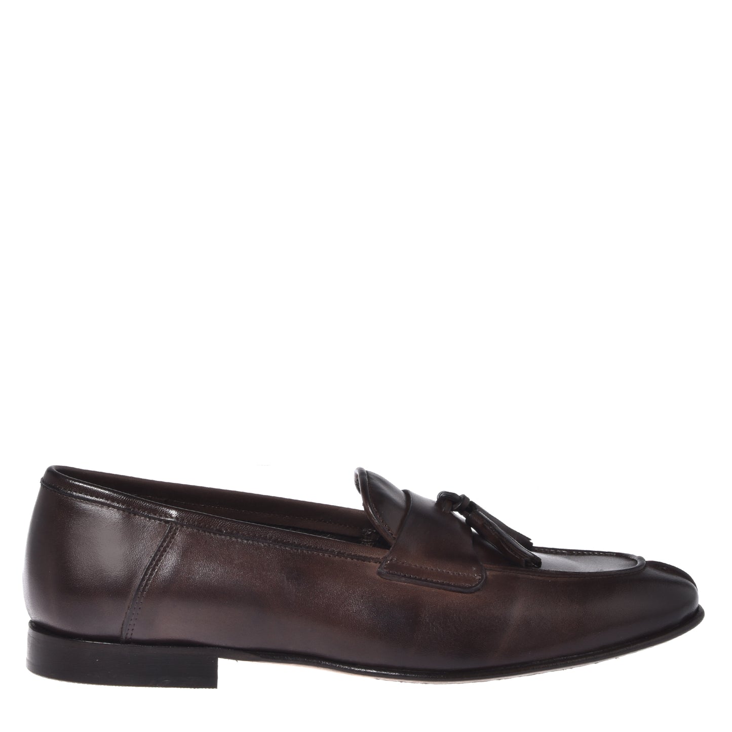 Dark brown leather loafer
