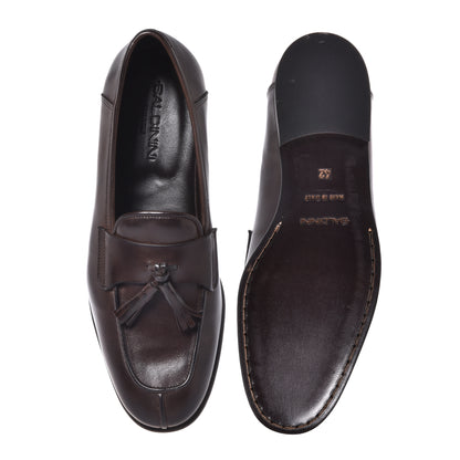 Dark brown leather loafer