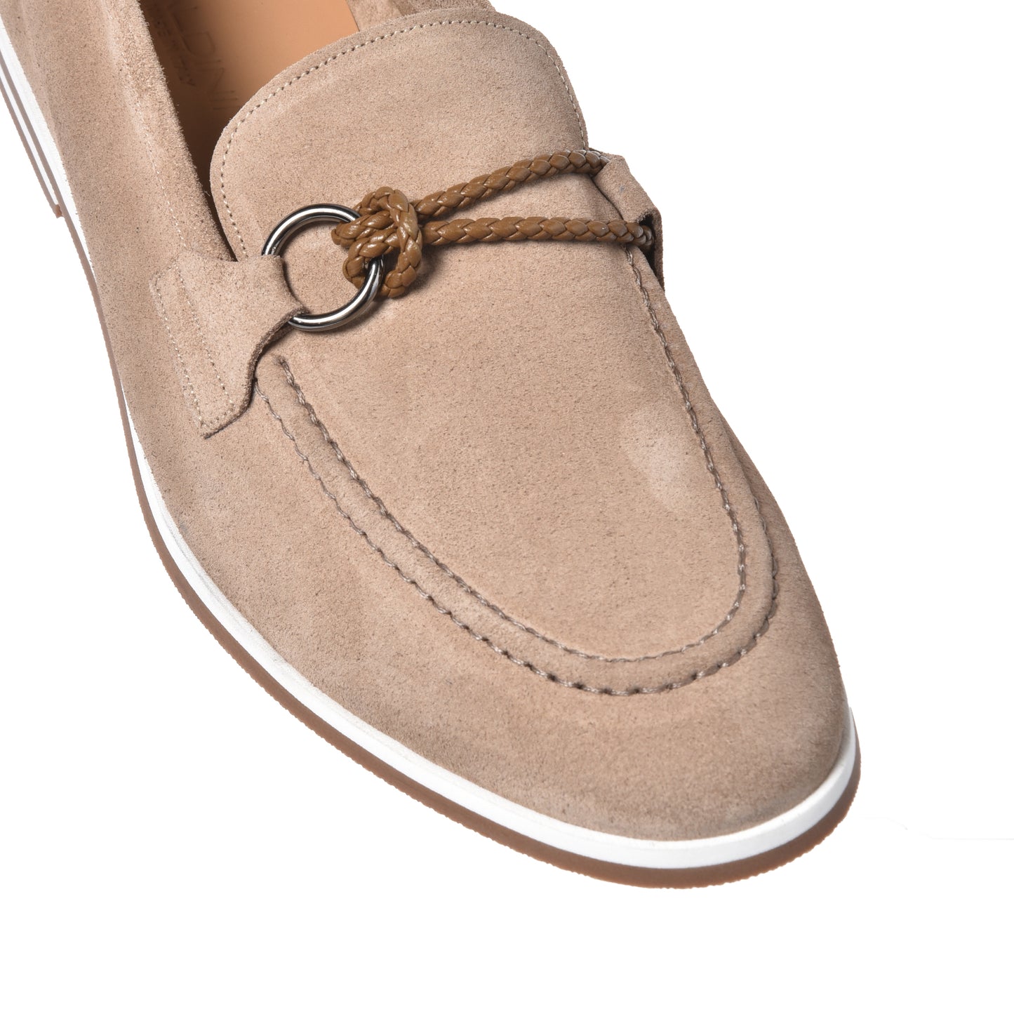 Beige suede loafer