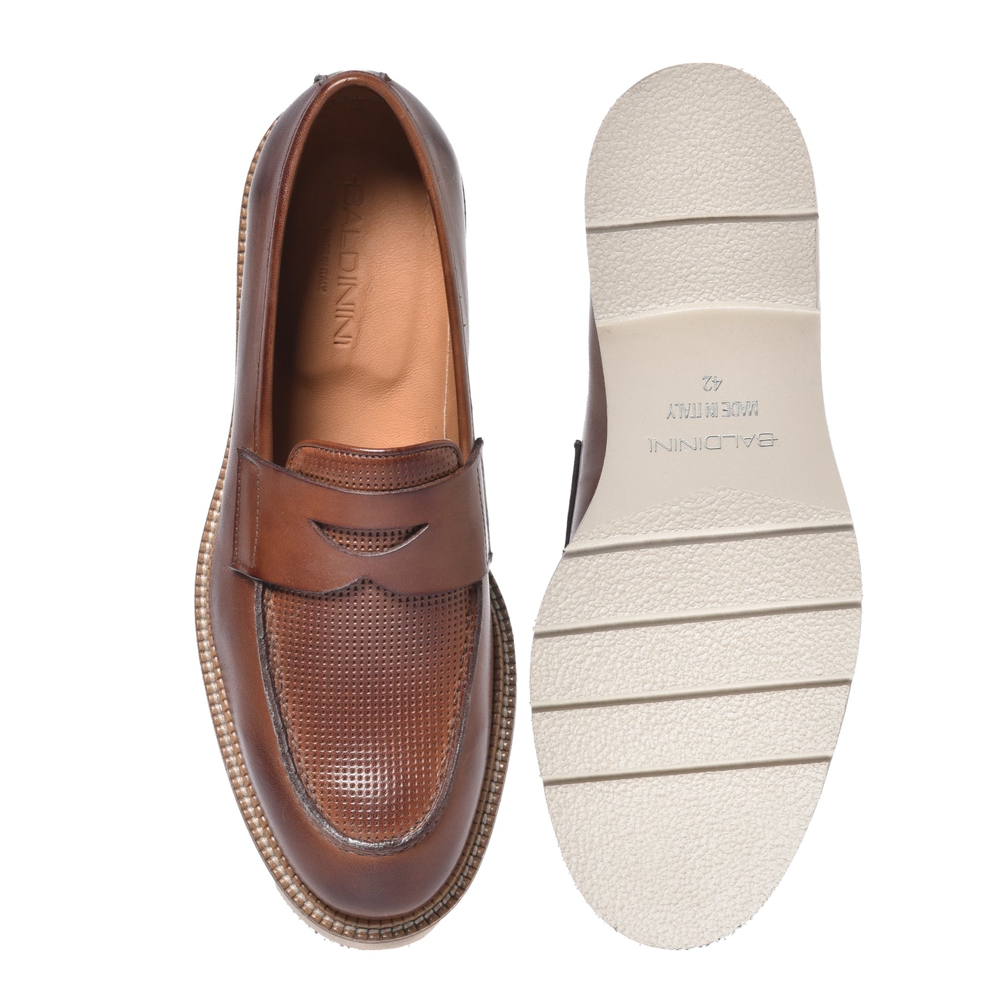 Braided printed leather loafer