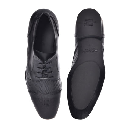 Black perforated leather Richelieu
