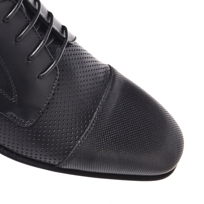 Black perforated leather Richelieu