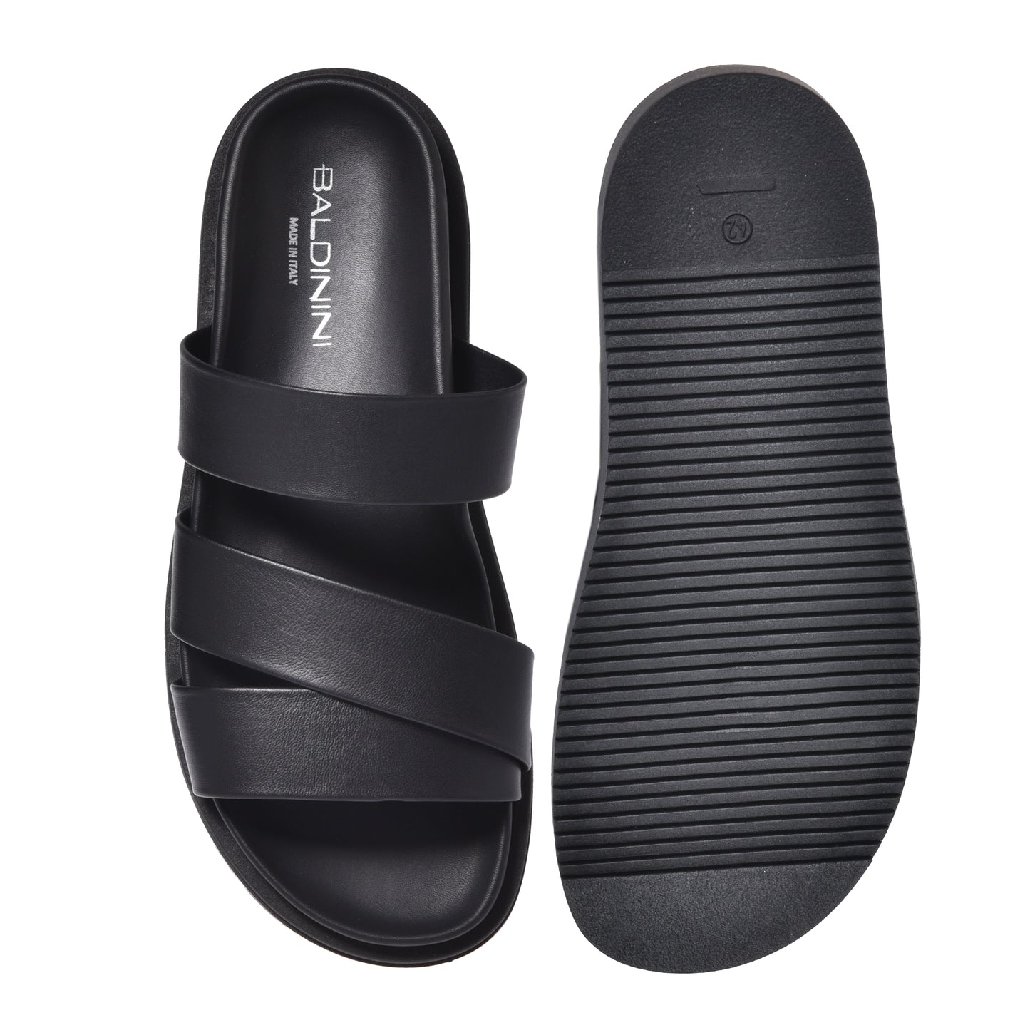 Black nappa mule