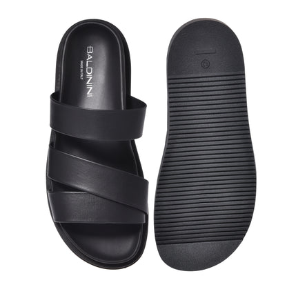 Black nappa mule