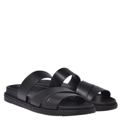 Black nappa mule