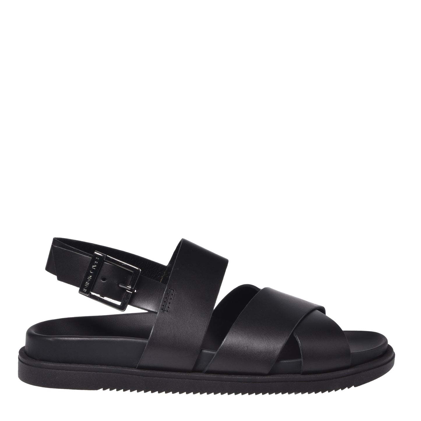 Black leather sandal