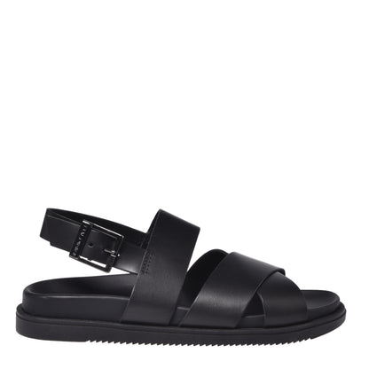 Black leather sandal