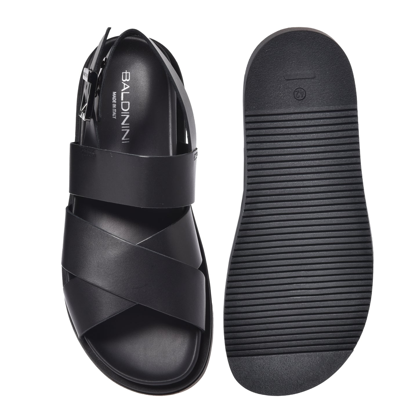 Black leather sandal
