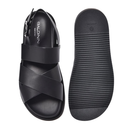 Black leather sandal