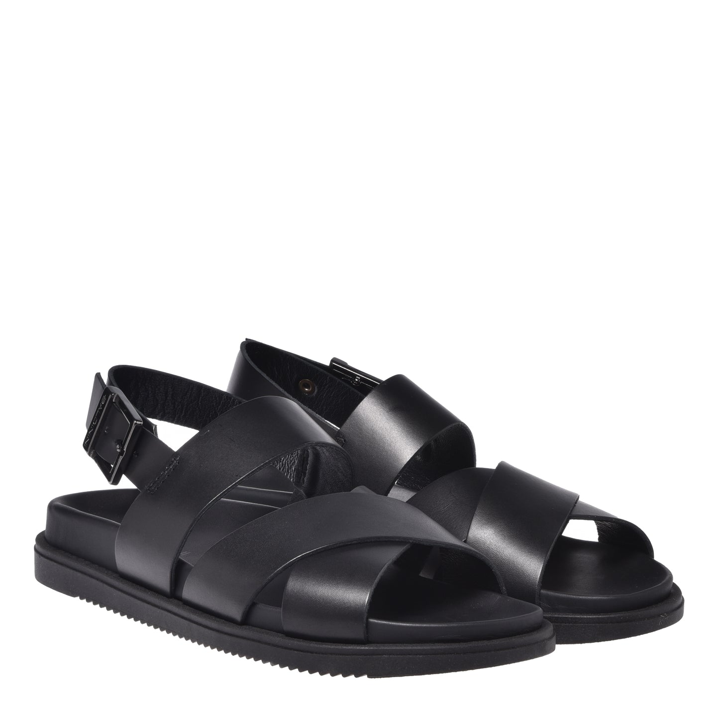 Black leather sandal