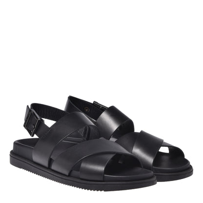 Black leather sandal