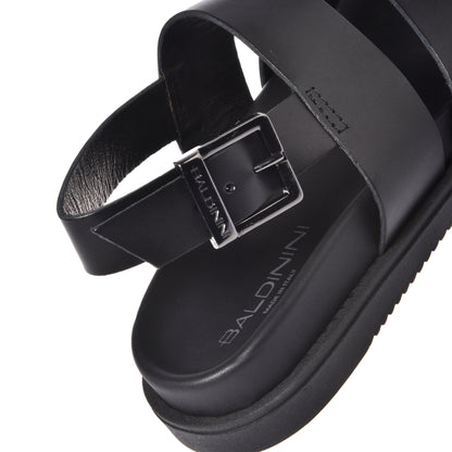 Black leather sandal