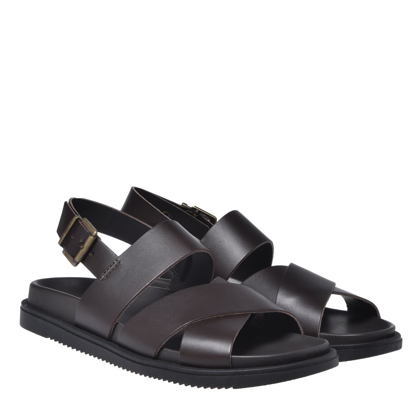 Dark brown leather sandal