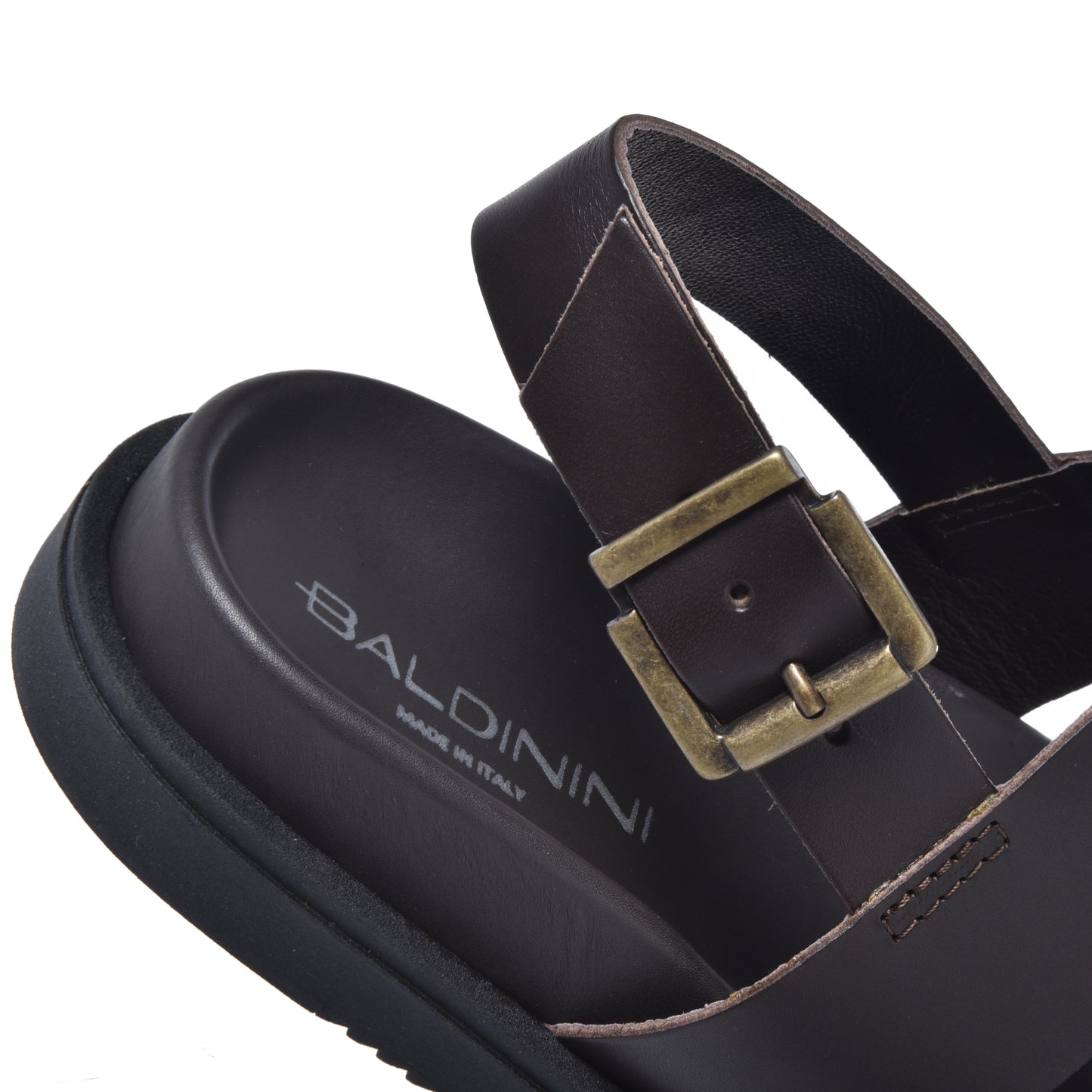 Dark brown leather sandal