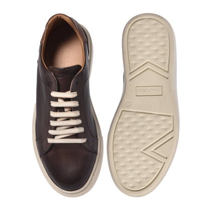 Dark brown leather sneaker