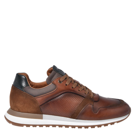 Perforated leather sneaker