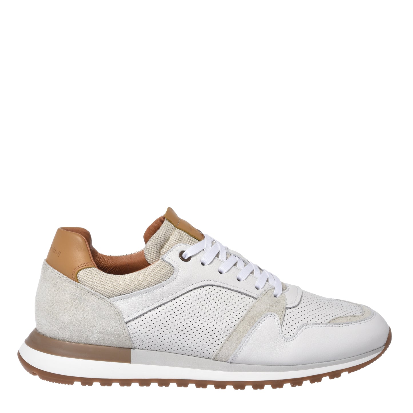 White perforated leather sneaker