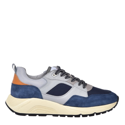 Blue suede and fabric sneaker