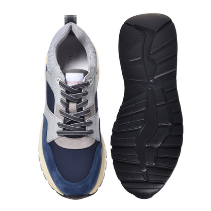 Blue suede and fabric sneaker