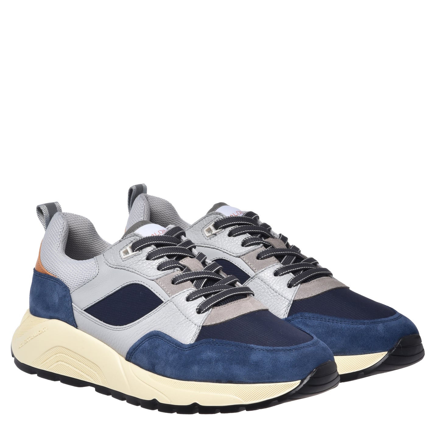 Blue suede and fabric sneaker