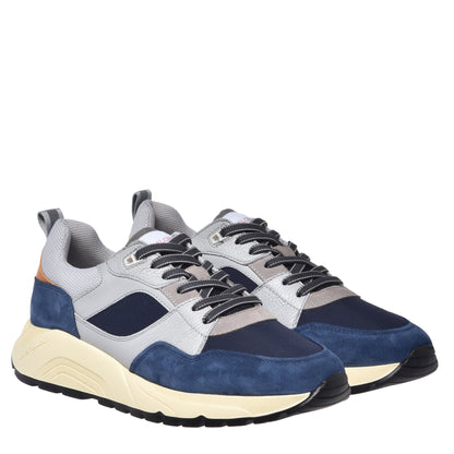 Blue suede and fabric sneaker