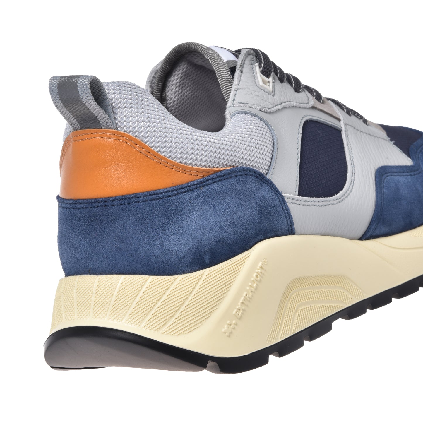 Blue suede and fabric sneaker