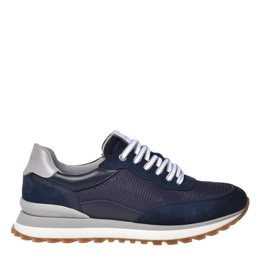 Blue suede and mesh sneaker