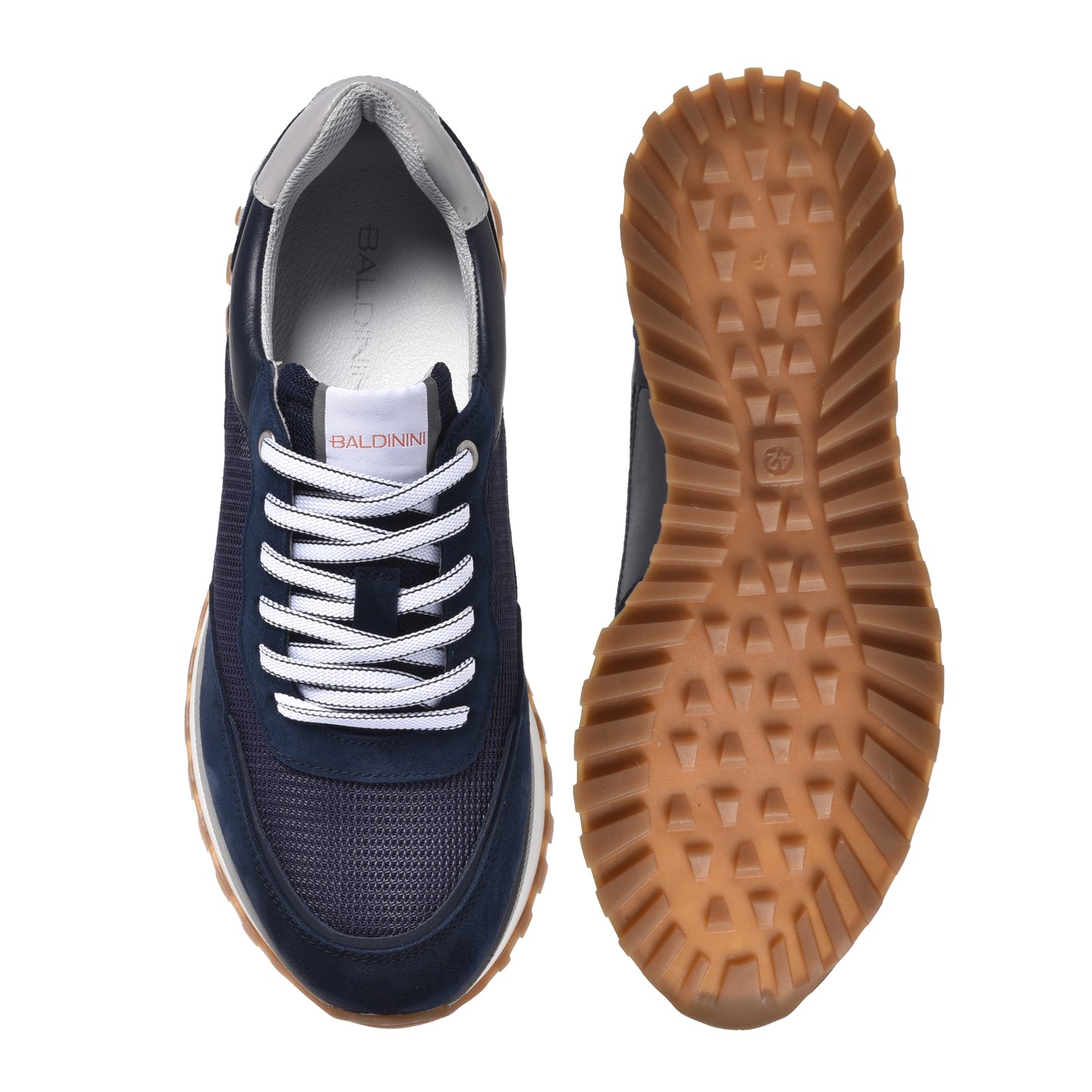 Blue suede and mesh sneaker