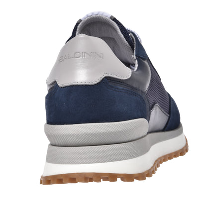 Blue suede and mesh sneaker