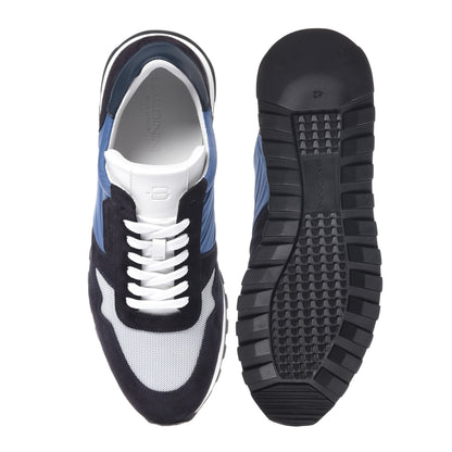 Beige suede and fabric sneakers