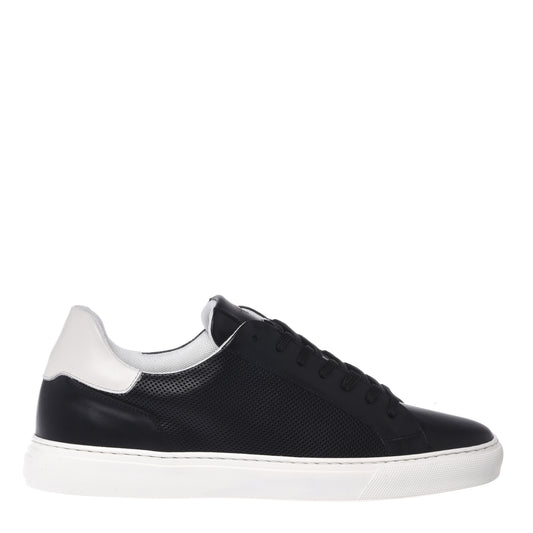 Black perforated leather sneaker
