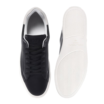 Black perforated leather sneaker
