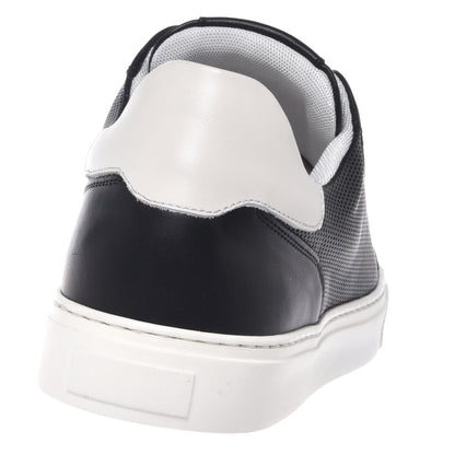 Black perforated leather sneaker