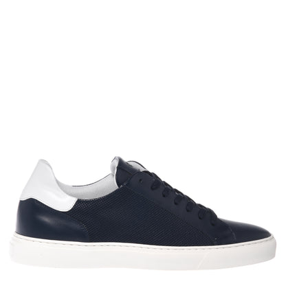 Blue perforated leather sneaker
