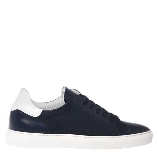Blue perforated leather sneaker